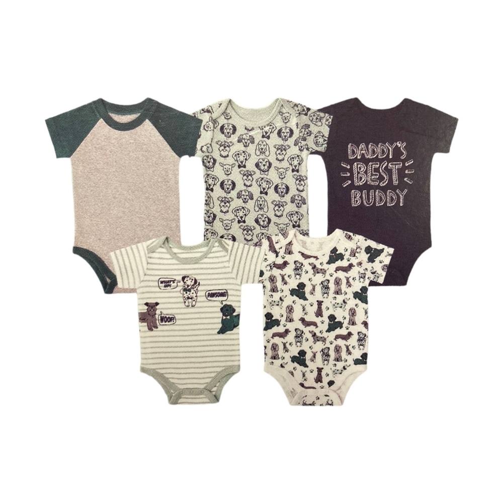 Baby Boy's 5-Pack Baby's Favorite Short Sleeve Bodysuits